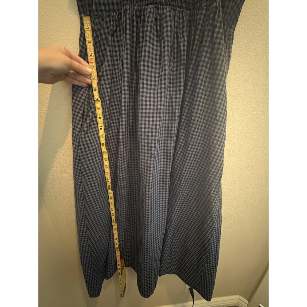 Marine Layer Demi Poplin Midi Dress Womens Large Blue Gingham Pima Cotton - Picture 12 of 12